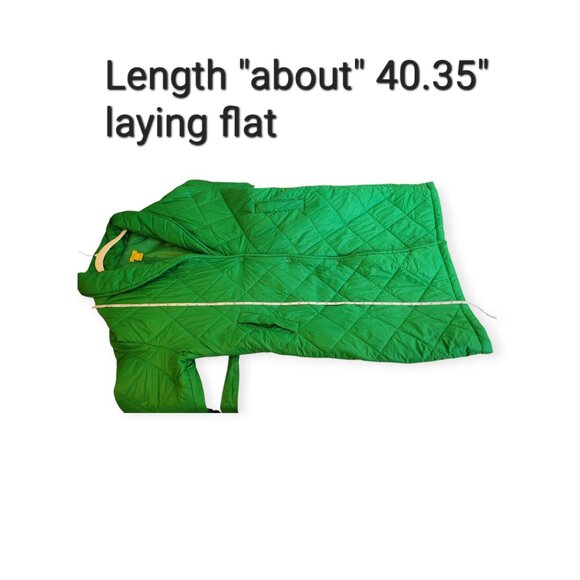 Daisy Kelly Green Long Packable Puffer Jacket Size L Lightweight Travel Coat - Picture 7 of 7